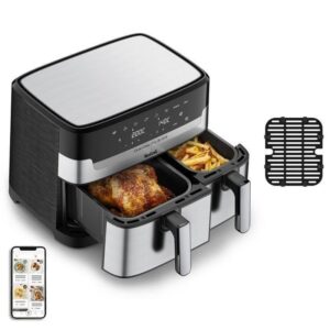 Freidora de aire Tefal Dual Easy Fry & Grill EY905D 8,3 L 2700 W doble zona acero inoxidable