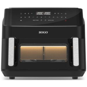 Freidora de Aire Sogo FRE-SS-10895 10,5L Doble Cesta Acero Inoxidable 2600W Panel LED