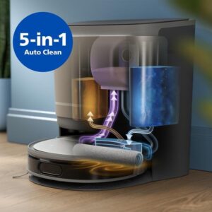 Aspirateur Robot et Laveur Philips HomeRun série 9000 avec en plus une station de vidage automatique Navigation LiDAR 8.000 Pa