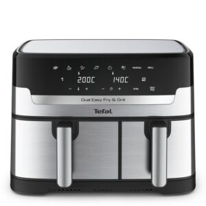 Freidora de aire Tefal Dual Easy Fry & Grill EY905D 8,3 L 2700 W doble zona acero inoxidable