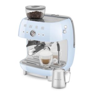Cafetera Manual Smeg EGF03PBEU 2,4L 20 bares molinillo integrado doble caldera azul