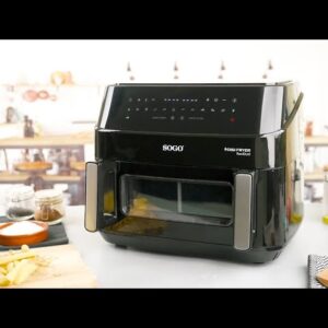 Freidora de Aire Sogo FRE-SS-10895 10,5L Doble Cesta Acero Inoxidable 2600W Panel LED